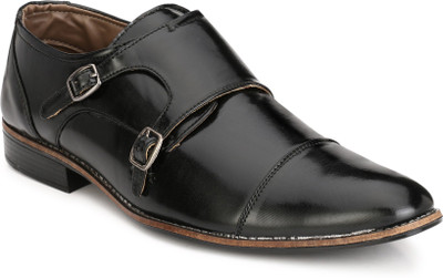 Eego Italy Stylish and Trendy Formals Monk Strap For Men(Black
