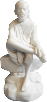 

SHIVOHAM Sai Baba idol for Pooja Decorative Showpiece - 12 cm(Marble, White)