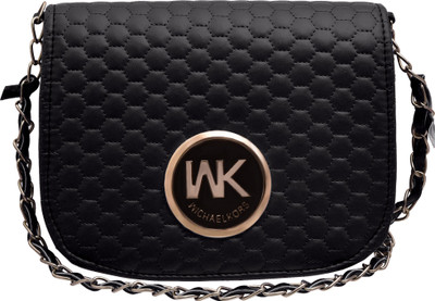 

tap fashion Women Evening/Party Black PU Sling Bag