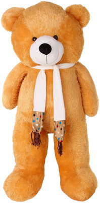 

ToynJoy Giant Jumbo Size 5 Feet Ravishing Brown Teddy bear Stuffed Toy With Muffler - 152 cm(Brown)