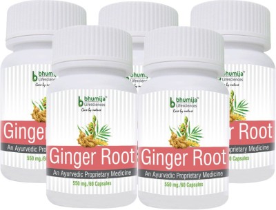 

Bhumija Lifesciences Ginger Root Capsules 60's - (Pack of Five)(300 No)