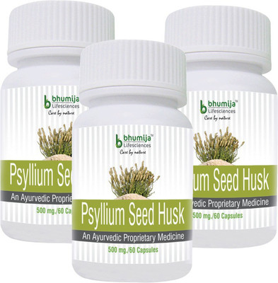 

Bhumija Lifesciences Psyllium Husk (Isabgol) Capsules 60's - Relief from Constipation (Pack of Three)(180 No)