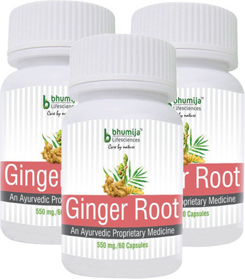 

Bhumija Lifesciences Ginger Root Capsules 60's - (Pack of Three)(180 No)