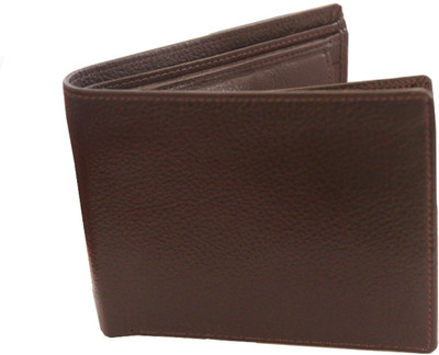 

Rich & Famous Men Brown Genuine Leather Wallet(9 Card Slots), Dark brown