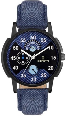 OKASTA OK1035 High Quality Well lookingBlue Theme Denim Style CHRONOGRAPH Analog Watch  - For Men   Watches  (OKASTA)