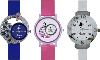 ReniSales Beautiful Designer Pink, Blue & White Watch  - For Girls   Watches  (ReniSales)