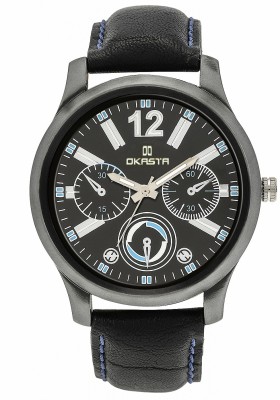 OKASTA OK1004 High Quality Well looking Ultimate Black Chornograph Basic Pattern Analog Watch  - For Men   Watches  (OKASTA)