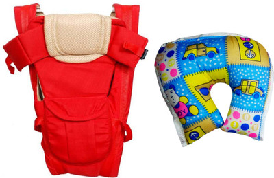 

Welo High Quality Baby Carry Bag with 4 in 1 Strong Strip Belt and 1 Beautiful U Cut Pillow Baby Carrier(Red, Front Carry facing in)
