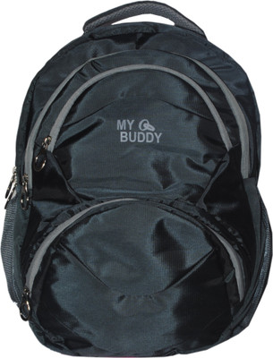 

MYBUDDY trendy 25l laptop backpack 30 L Laptop Backpack(Black, Grey), Black and grey