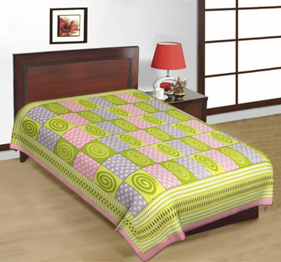 Bombay Spreads 120 TC Cotton Single Printed Flat Bedsheet(Multicolor)