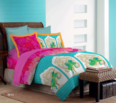 

Bombay Dyeing Cotton Double Printed Bedsheet(Pink)