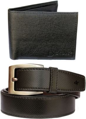 

DFashion Men Black Artificial Leather Belt, Black-01