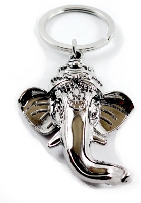 ADITYA TRADERS Full Metal Ganesh Face Key Chain(Silver)