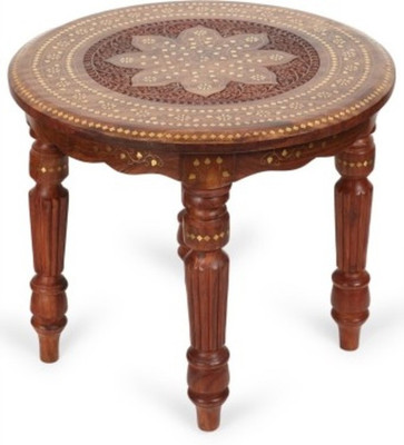 

Onlineshoppee Hand Carved And Brass Inlay Solid Wood Coffee Table(Finish Color - Brown)