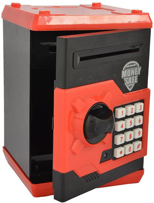 

CATERPILLAR Money Safe Kids Piggy Savings Bank with Electronic Lock (Black & Red) Coin Bank(Black)