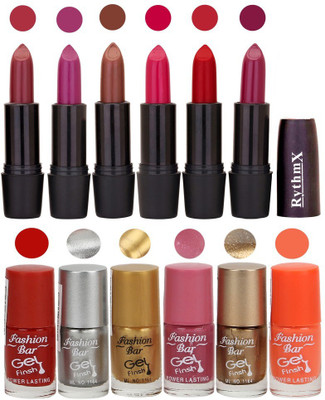 

Rythmx Matte Lipstick and Gel Nail Polish Combo Pack of 12(Set of 12)