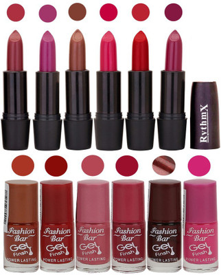 

Rythmx Matte Lipstick and Gel Nail Polish Combo Pack of 12(Set of 12)