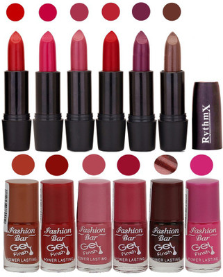 

Rythmx Matte Lipstick and Gel Nail Polish Combo Pack of 12(Set of 12)