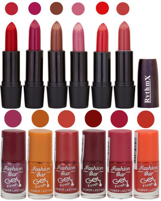 

Rythmx Matte Lipstick and Gel Nail Polish Combo Pack of 12(Set of 12)