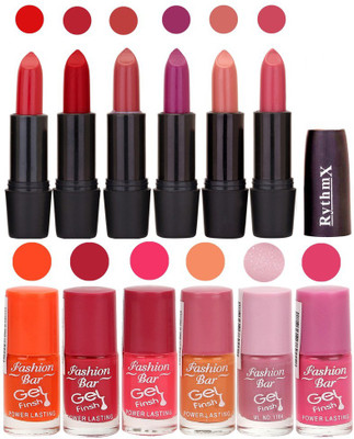 

Rythmx Matte Lipstick and Gel Nail Polish Combo Pack of 12(Set of 12)