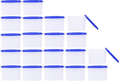 

SSD Microwaveable Space Saver 20PC - 600 ml Plastic Grocery Container(Pack of 20, White, Blue), Blue;white