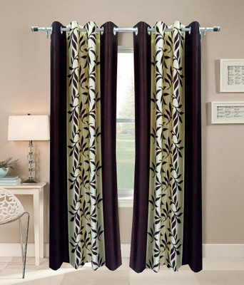 

Livingcreation 213.36 cm (7 ft) Polyester Door Curtain (Pack Of 2)(Printed, Brown, Beige), Beige;brown