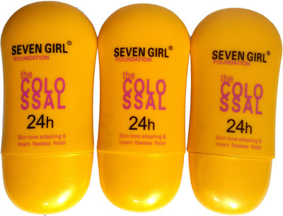 

FAB Seven Girl Foundation the Colo Ssal 24hrs Pack of 3 Foundation(cream)