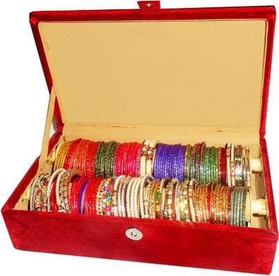 

Atorakushon 2 Roll Rod Bangles Jewelry Storage Vanity Box(Maroon)