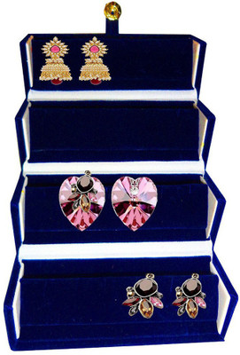 Abhinidi Set of 1 velvet Earring Folder case Jewellry storage travelling Jewellery Vanity Box(Blue) available at flipkart for Rs.107