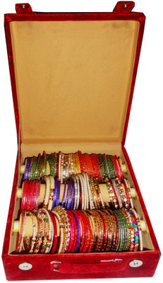 

Atorakushon 3 Roll Rod Bangles Jewelry Storage Vanity Box(Maroon)