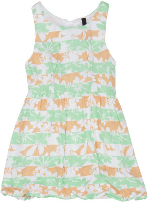 

United Colors of Benetton Girls Midi/Knee Length Casual Dress(Multicolor, Sleeveless), 901