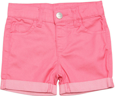 

United Colors of Benetton Short For Girls Casual Solid Cotton Polyester Blend(Pink, Pack of 1, 1aj