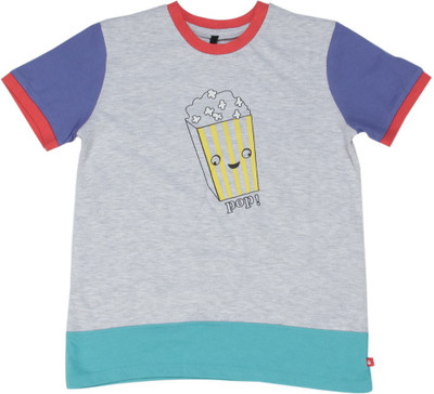 

United Colors of Benetton Boys Solid Cotton T Shirt(Grey, Pack of 1, 901