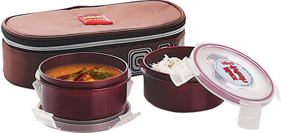 

Cello Max Fresh Click Plastic 2 Containers Lunch Box(350 ml), Maroon