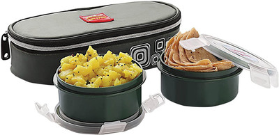 

Cello Max Fresh Click Plastic 2 Containers Lunch Box(350 ml), Green