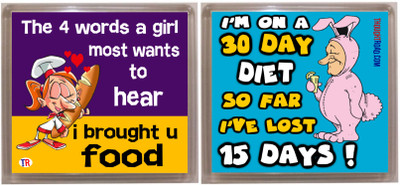 

Thoughtroad DIET FOOD Fridge Magnet Pack of 2