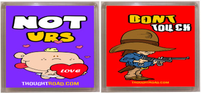 

Thoughtroad DONT TOUCH NOT URS Fridge Magnet Pack of 2