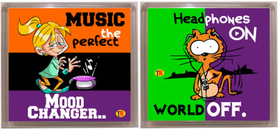 

Thoughtroad HEAD PHONES MOOD CHANGER Fridge Magnet Pack of 2