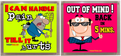 Thoughtroad HANDLE PAIN IN 5MINUTES Fridge Magnet Pack of 2