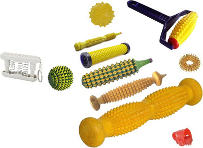 ACM Acupressure Full Body Kit ACUPRESSURE Foot Roller Cut Wooden With Chart & Full Massage Kit Massager(Multicolor)