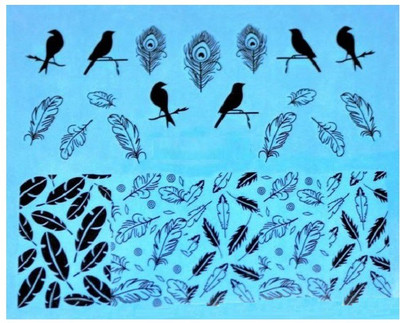 

Azzuro Water Transfer Nail Art Decals Sticker-1+1 free(Black)