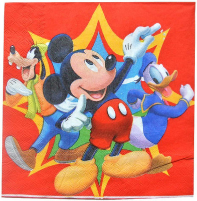 

Funcart Funcart Mickey club house napkin material:paper size:33*33cm pack 12 pcs Multicolor Napkins(12 Sheets)