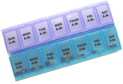 

DK-ESTORE 7 days 7-day AM/PM Pill Box(Blue)