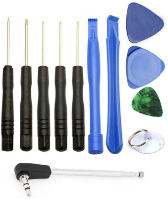 

Singtronics 11pcs Mobile Phone Repair Opening Ferramentas tool Kit Set for iPhone android Smart Phones with Screwdrivers and free 3.5mm antidust FM Antenna Screwdriver Bit Set
