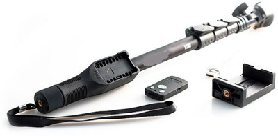 A CONNECT Z Bluetooth Selfie Stick(Black, Remote Included)