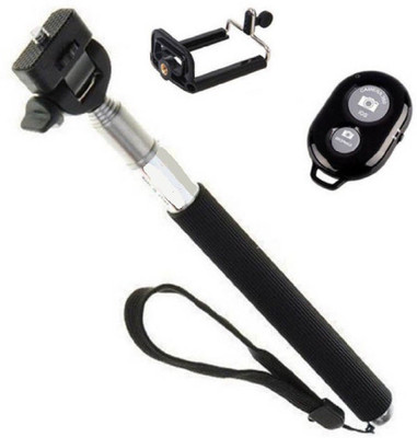 A CONNECT Z Bluetooth Selfie Stick(Black, Remote Included)
