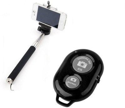 A CONNECT Z Bluetooth Selfie Stick(Black, Remote Included)