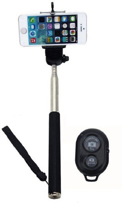 A CONNECT Z Bluetooth Selfie Stick(Black, Remote Included)