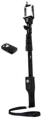 A CONNECT Z Bluetooth Selfie Stick(Black, Remote Included)
