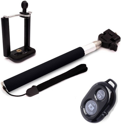A CONNECT Z Bluetooth Selfie Stick(Black, Remote Included)